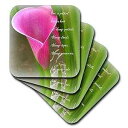 3dRose CST_49760_3 Love is Patient Pink Calla Lily Flower Photography Inspirational Ceramic Tile Coasters, Set of 4