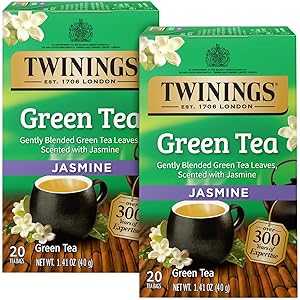 Twinings Green Tea With Jasmine, Individually Wrapped Bags, Fragrant F...