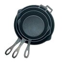 Bayou Classic 10-in 12-in & 14-in Pre-Seasoned Cast Iron Skillet Set Perfect For...