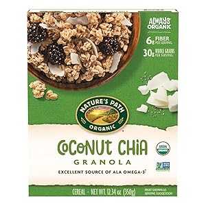 12.34 Ounce (Pack of 12), Coconut Chia, Nature's Path Organic Granola, Coconut Chia, 12.34 Oz Box (Pack of 12)