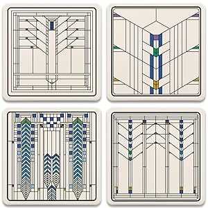 CoasterStone Ennis House Windows Coaster Set, Multicolor