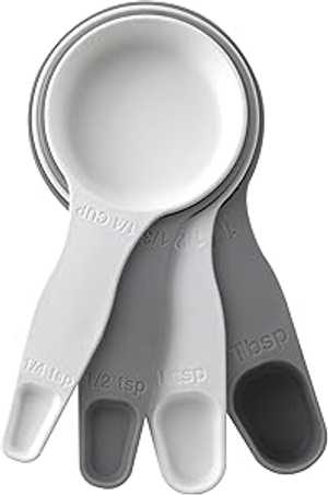 White/Gray Mixed, Storage Theory 4 Piece set of 2-in-1 Combo Measuring...