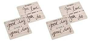 Greenbriar Inspirational Motivational Stone Drink Coasters, Set of Fou...