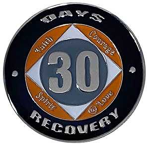 Simply Minimal NA 30 Days Medallion, Chip, 12 Step Token, Narcotics Anonymous Coin
