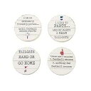 マッドパイ テールゲート ウッドコースターセット Mud Pie Tailgate Wood Coaster Set