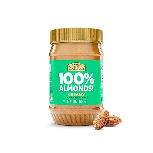 Crazy Richard's 100% All-Natural Creamy Dry Roasted Almond Butter with No Added Sugar and Non-GM..