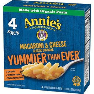 Annie's Homegrown マカロニ & チーズ クラシック マイルド チェダー、24 オンス (4 個パック) Annie's Homegrown Macaroni & Cheese Classic Mild Cheddar, 24 Ounce (Pack of 4)