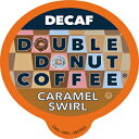 楽天Glomarketダブルドーナツのキューリグ K カップメーカー用キャラメル スワール ミディアム ロースト デカフェ フレーバー コーヒー ポッド、24 カプセル Caramel Swirl Medium Roast Decaf Flavored Coffee Pods for Keurig K Cups Makers from Double Donu