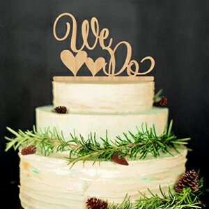 ROSENICEウェディングケーキトッパーWEDOウッドウェディングケーキデコレーション（ウッドカラー） ROSENICE Wedding Cake Topper WE DO Wood Wedding Cake Decorations(Wood colour)