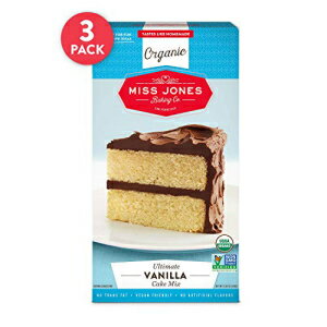 ミスジョーンズベーキングオーガニックイエローケーキとカップケーキミックス、非GMO、ビーガンフレンドリー、しっとりとふわふわ：バニラ（3パック） Miss Jones Baking Organic Yellow Cake and Cupcake Mix, Non-GMO, Vegan-Friendly, Moist and ffy: