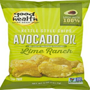 Good Health アボカド オイル ケトル スタイル ライム ランチ チップス 5 オンス バッグ(4袋) Good Health Avocado Oil Kettle Style L..