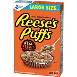 リースのピーナッツバターパフ、朝食用シリアル、大サイズ、16.7オンス Reese's Peanut Butter Puffs, Breakfast Cereal, Large Size, 16.7 Oz