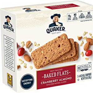クエーカー朝食フラット、クランベリーアーモンド、朝食バー、5つのポーチ、各ポーチに3つのバー Quaker Breakfast Flats, Cranberry A..