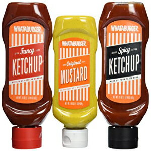 Whataburger RfBc (3 pbN) (gI Tv[ pbN }X^[h 16 IX 1 AIWi 1 AXpCV[ P`bv 20 IX 1 ) Whataburger Condiments (Pack of 3) (Trio Sampler Pack 1-Mustard 16oz,