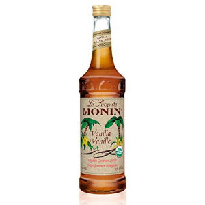 Monin - オーガニックバニラシロップ 自然に滑らかな甘さ コーヒー シェイク カクテルに最適 グルテンフリー ビーガン 非遺伝子組み換え (750 ミリリットル) Monin - Organic Vanilla Syrup, Naturally Smooth Sweetness, Great for Coffee, Sha