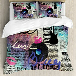 Old Newspaper Decor Queen Size Duvet Cover Set by