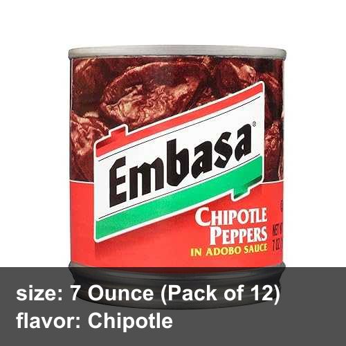 エンバサ チポトレペッパー・アドボソース EMBASA Chipotle Peppers in Adobo Sauce, 7 Oz Can (12-pack)