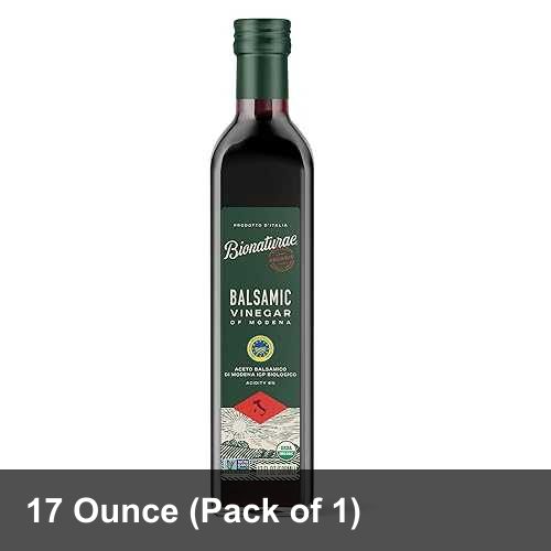 Bionaturae Vinegar Balsamic - Organic Balsamic Vinegar, Modena Balsamic Vinegar, Acidity 6%, USDA Certified Organic, Recyclable Glass, 100% Authentic Italian Balsamic Vinegar - 17 Fl Oz