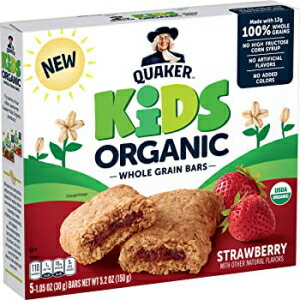 楽天GlomarketQuaker Kids オーガニック全粒穀物バー、ストロベリー、5 - 1.05オンスバー Quaker Kids Organic Whole Grain Bars, Strawberry, 5 - 1.05oz Bars