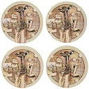 Thirstystone Golf Treasures Natural Sandstone Coaster 4 Pack Eco-Friendly, Absor...