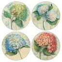 CoasterStone Hydrangeas 吸収性コースター、4-1/4 インチ、4 個セット CoasterStone Hydrangeas Absorb...