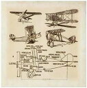 3dRose cst_62138_3 Early 1900s Sketch of Airplanes Ceramic Tile Coasters, Set of...