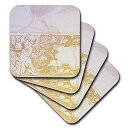3dRose CST_79291_1 Sweet Cherub-ヴィンテージアート-ソフトコースター、4枚セット 3dRose CST_79291_1 Sweet Cherub- Vintage Art-Soft Coasters, Set of 4