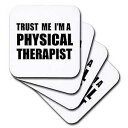 3dRose Trust me Im a Physical Therapist. Therapy work humor. Funny job gift - Soft Coasters, set of 4