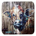 Caroline's Treasures Cow Moo Shine Foam Coasters (Set of 4), 3.5" H x 3.5" W, Multicolor