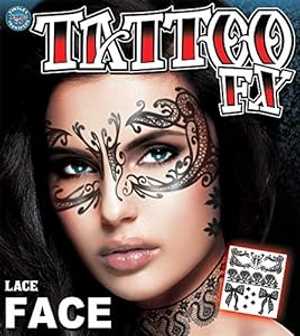 Tinsley Transfers レース フェイス タトゥー 大人用アクセサリー Tinsley Transfers Lace Face Tattoo Adult Accessory Tinsley Transfers レース フェイス タトゥー 大人用アクセサリー Tinsley Transfers Lace Face Tattoo Adult Accessory