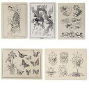 ROSENICE パターンタトゥー一時的なタトゥーステッカー初心者のための練習スキン 20x15CM - 5 シート ROSENICE Patterned Tattoo Temporary Tattoos Stickers Practice Skin for Beginner 20x15CM - 5 Sheet(4)