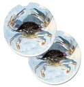 Caroline's Treasures 8011CARC Blue Crab Set of 2 Cup Holder Car Coasters Absorbent Sandstone Coasters for Car Cup Holders Gifts for Men or Women, Large, Multicolor