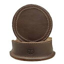 耐久性のある厚手のレザーコースター (6 パック) Hide & Drink の手作り :: バーボン ブラウン Durable Thick Leather Coasters (6-Pack) Handmade by Hide & Drink :: Bourbon Brown
