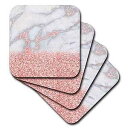3dRose Chic Trendy Girly Pink Blush Rose Gold Glitter Gemstone Marble Ceramic Ti...