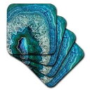 3dRose Luxury Aqua Soft Coasters