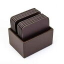 Dacasso チョコレートホルダー ブラウンレザー スクエアコースター10枚セット Dacasso Chocolate Holder Brown Leathe...