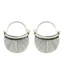Generic Sterling Silver Handmade Crescent Boho Hoop Earrings, 7/8