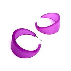 ラージ バイオレット パープル フロスト ルーサイト ベティ フープ イヤリング Leetie Lovendale Large Violet Purple Frosted Lucite Bettie Hoop Earrings ラージ バイオレット パープル フロスト ルーサイト ベティ フープ イヤリング Leetie Lovendale Large Violet Purple Frosted Lucite Bettie Hoop Earrings