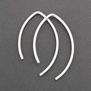 厚さ1インチのスターリングシルバーメタルスレッドイヤリング Aris Designs Jewelry 1 Inch Thick Sterling Silver Metal Threader Earrings