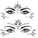 WUIOS Mermaid Face Gems Stick Jewels for Women Cosplay Mermaid Halloween Club Eye Face Gems Makeup Stickers on Rave Party Gift for Kids Eye Face Jewels Temporary Tattoos Festival Concert Dress-up