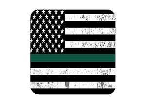 Rogue River Tactical The Thin Green Line Drink Coaster Set Gift for US Military Veteran Federal ..