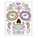 Dream Loom Temporary Face Tattoo, 8 Kits Tattoos Sugar Skull Stickers Day of The Dead Makeup, Face Tattoo Rose Design for Halloween, Masquerade and Parties (Face stickers)