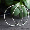1.5インチ (40mm) バリ925スターリングシルバー フープピアス JD23 JackieDesign 1.5 inch (40mm) Bali 925 Sterling Silver Hoop Earrings JD23
