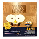 楽天Glomarketワイドアウェイクコーヒーシアトルスタイルダークシングルサーブカップ13オンス（36カウントボックス） Wide Awake Coffee Seattle Style Dark Single Serve Cups 13oz （36 Count Box）