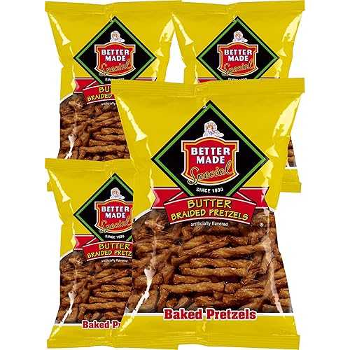 Better Made Baked Butter Braid Pretzels 12oz Bags - Snacks. Baked, Family Owned and Operated (BUTTER BRAID, 4PACK) - Healthy Bulk Snacks, Crunchy, Salty & Delicious