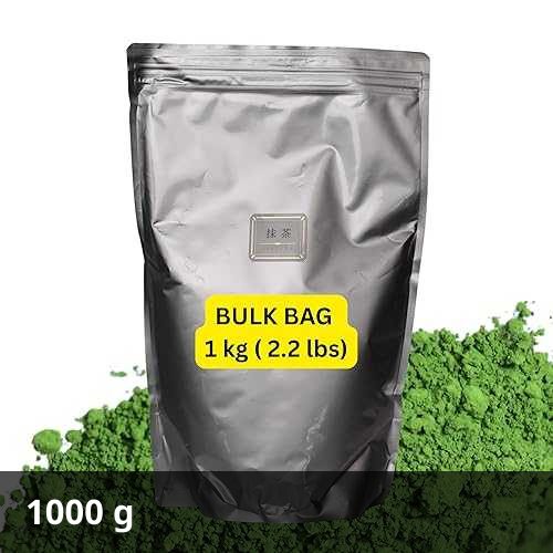 佐藤園 本格 抹茶 パウダー 業務用 1000g ≪≪≪ 宇治抹茶 一番茶 100% カフェ用 製菓用 お徳用 粉末 スイーツ作り SATOEN GROUP Satoen Authentic Japanese Ceremonial Grade Matcha Powder - BULK BAG - 100% Spring Premium First Harv