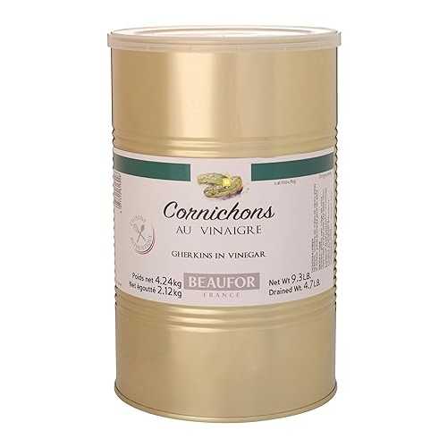 Cornichons in Vinegar 8.8lb Tin by Beaufor Foodservice Size Bulk Can
