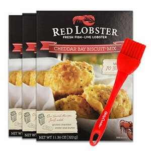 レッドロブスター、チェダーベイビスケットミックス、11.36オンスボックス（3パック）、シリコンバスティングブラシ付き Red Lobster, Cheddar Bay Biscuit Mix, 11.36oz Box (Pack of 3) with Silicone Basting Brush