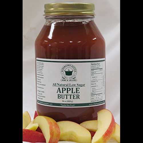 アップルバター、オールナチュラル/低糖、36 オンス Scherger's Kettle - Shipshewana, IN Apple Butter, All Natural/Low Sugar, 36 oz