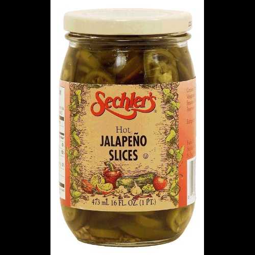 Sechlerのホットハラペーニョスライス、16液量。オンス、ガラス瓶 Sechlers Sechler's hot jalapeno slices, 16-fl. oz., glass jar